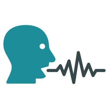 Kullanıcı sinyal düz vektör simge konuşmak