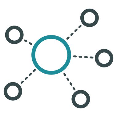 Sanal bağlantıları düz vektör simgesi