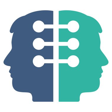 Çift kafa düz vektör simge arabirimi