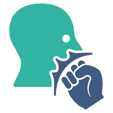 Yüz şiddet Strike düz vektör simgesi