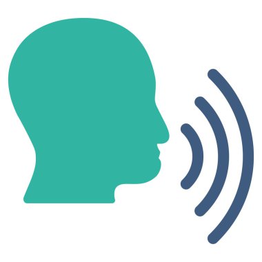 Kişi konuşma dalgaları düz vektör simgesi