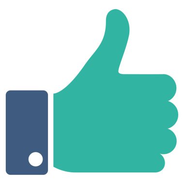 Başparmak yukarı düz vektör simgesi