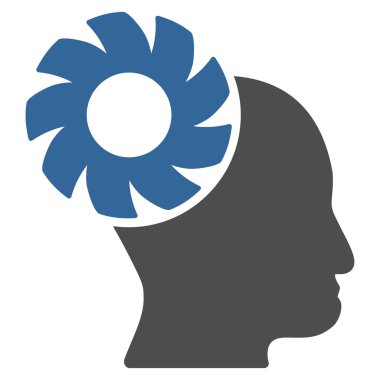 Beyin tekerlek düz vektör simgesi