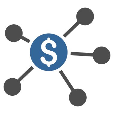 Doları bağlantılar düz vektör simgesi