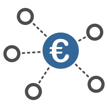 Euro ağ düz vektör simgesi