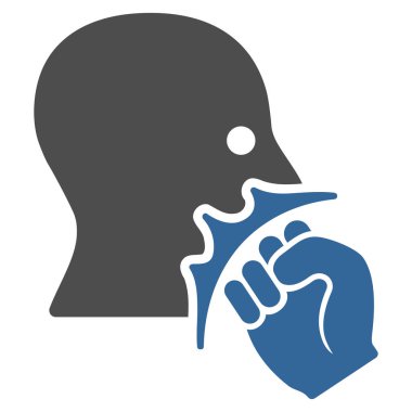 Yüz şiddet Strike düz vektör simgesi