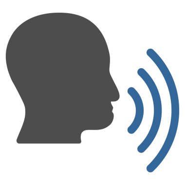 Kişi konuşma dalgaları düz vektör simgesi