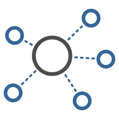 Sanal bağlantıları düz vektör simgesi