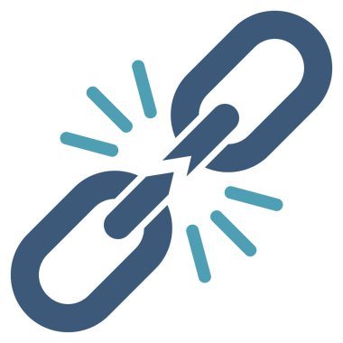 Zincir bağlantı düz vektör simgesi kırmak