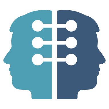 Çift kafa düz vektör simge arabirimi