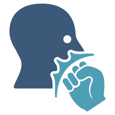 Yüz şiddet Strike düz vektör simgesi