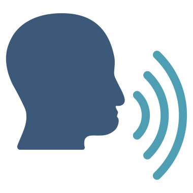 Kişi konuşma dalgaları düz vektör simgesi