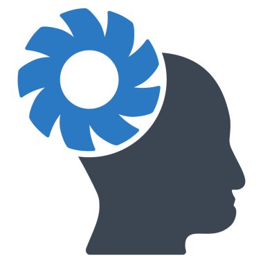 Beyin tekerlek düz vektör simgesi