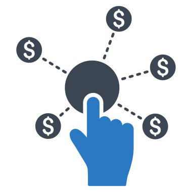 Finansal ağ düz vektör simgesini tıklatın