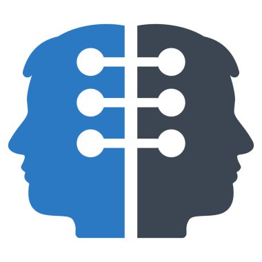 Çift kafa düz vektör simge arabirimi