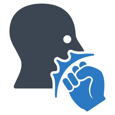 Yüz şiddet Strike düz vektör simgesi