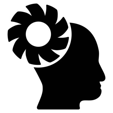 Beyin tekerlek düz vektör simgesi