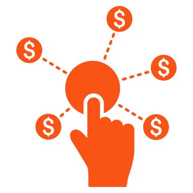 Finansal ağ düz vektör simgesini tıklatın