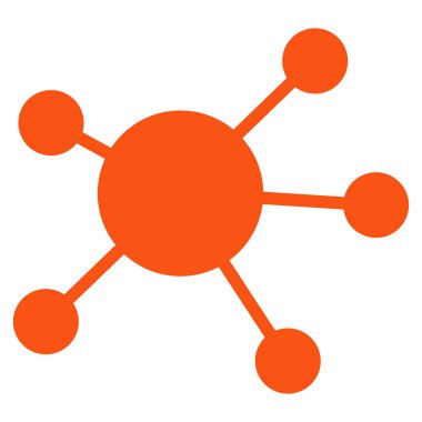 Ağ bağlantıları düz vektör simgesi