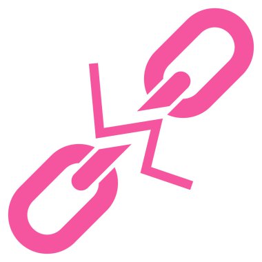 Kırık zincir bağlantı düz vektör simgesi