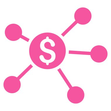 Doları bağlantılar düz vektör simgesi