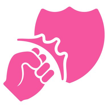 Yumruk Strike kalkan düz vektör simgesi