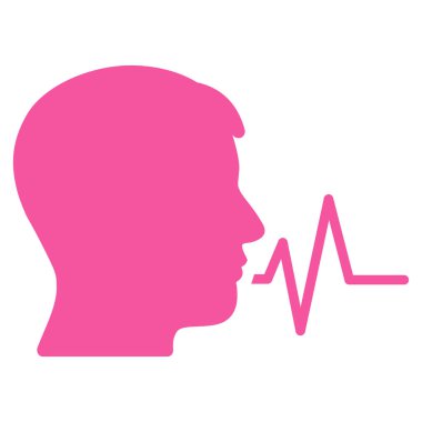 Kişi konuşma sinyali düz vektör simgesi