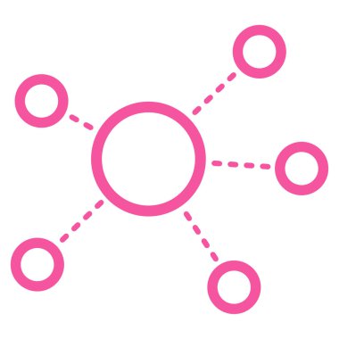 Sanal bağlantıları düz vektör simgesi