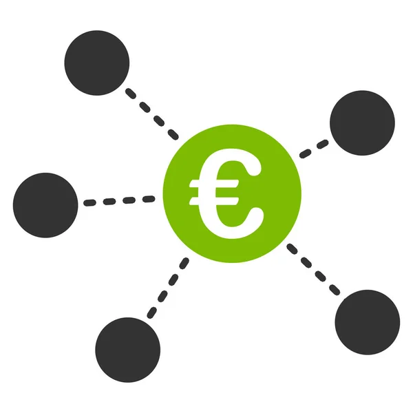 Euro virtual links flat vektor icon — Stockvektor