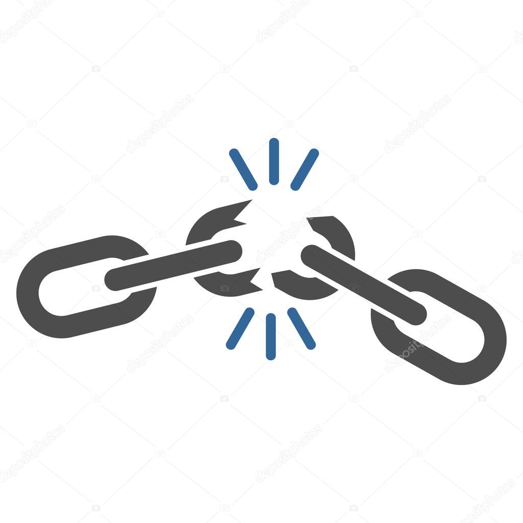 Chain Damage Flat Vector Icon