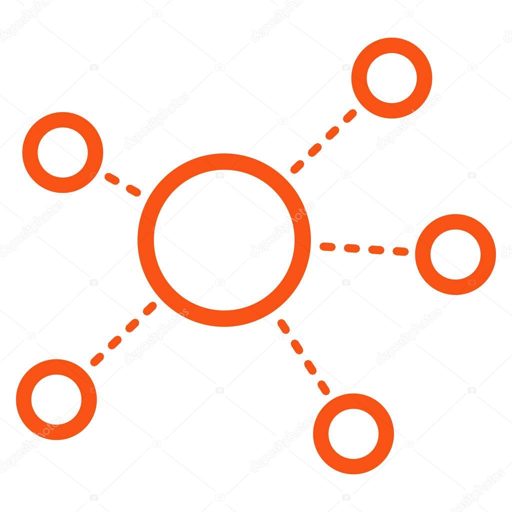 Virtual Connections Flat Vector Icon