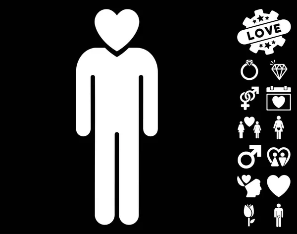 Lover Man ikonen med Dating Bonus — Stock vektor