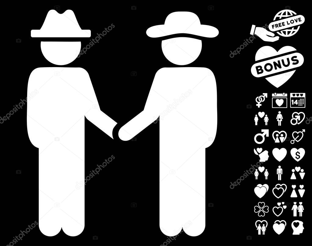 Gentleman Handshake Icon with Valentine Bonus