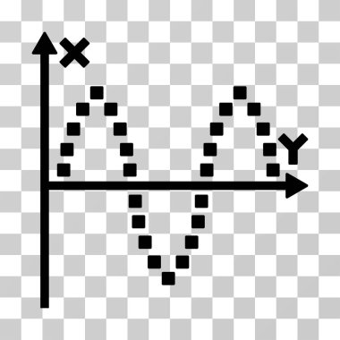 Sinusoid çizim vektör simgesi