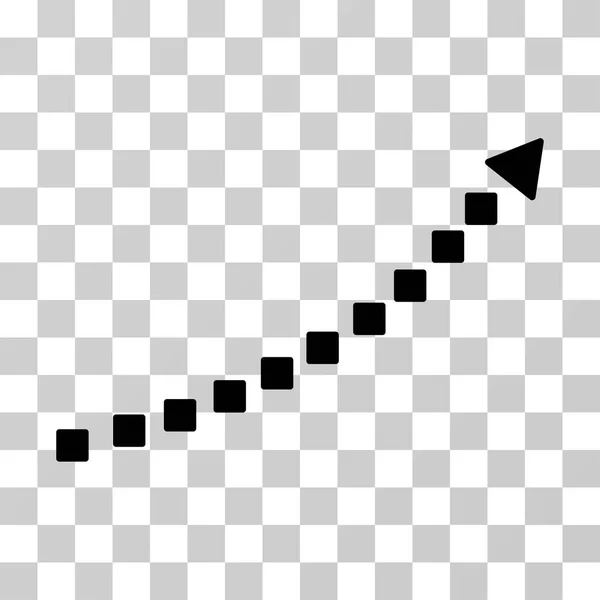 Ícone de vetor de tendência de crescimento pontilhado — Vetor de Stock