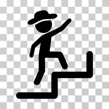 Beyefendi adımları yukarıda simge vektör