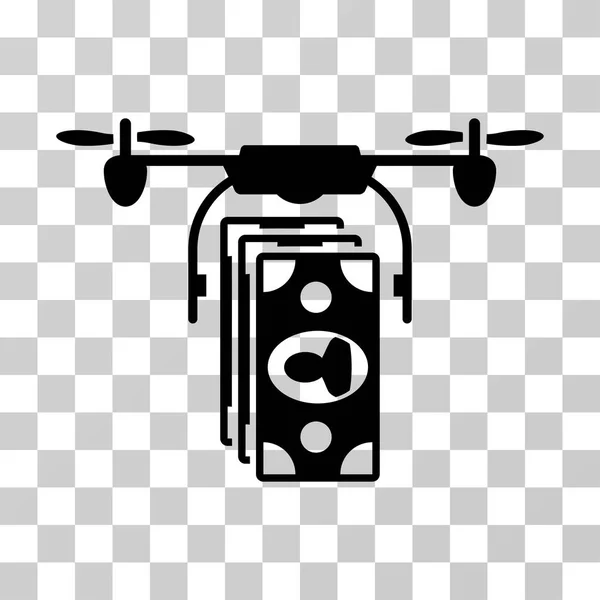 Drone Billetes Pago Vector Icono — Vector de stock