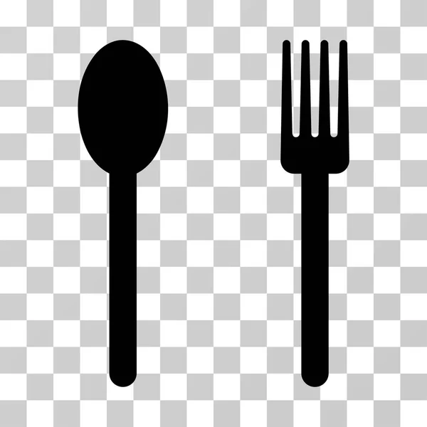 Fourchette et icône vectorielle cuillère — Image vectorielle