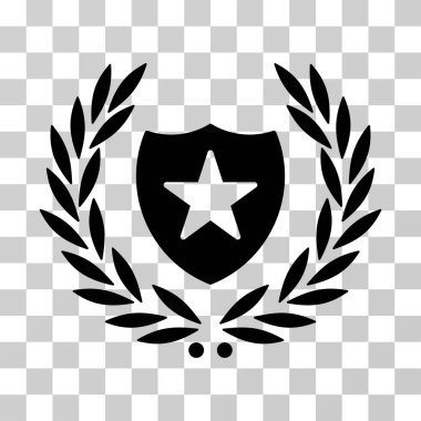 Kalkan defne çelengi vektör simgesi