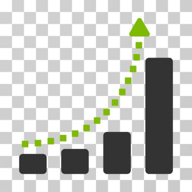 Çubuk grafik eğilim vektör simgesi