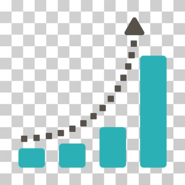 Çubuk grafik eğilim vektör simgesi