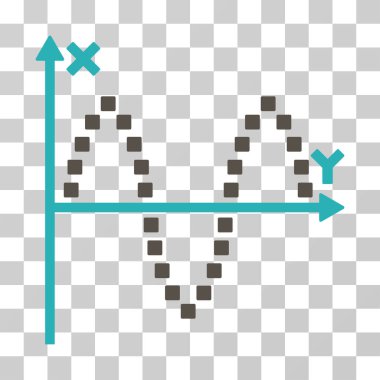 Sinusoid çizim vektör simgesi