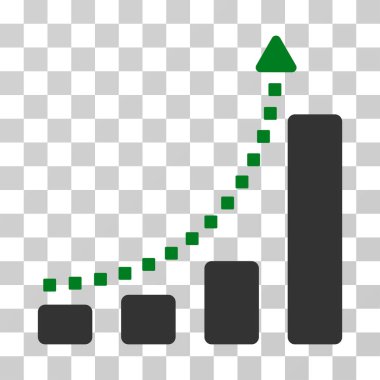 Çubuk grafik eğilim vektör simgesi