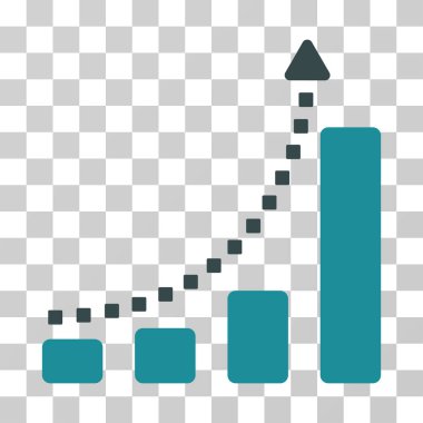 Çubuk grafik eğilim vektör simgesi