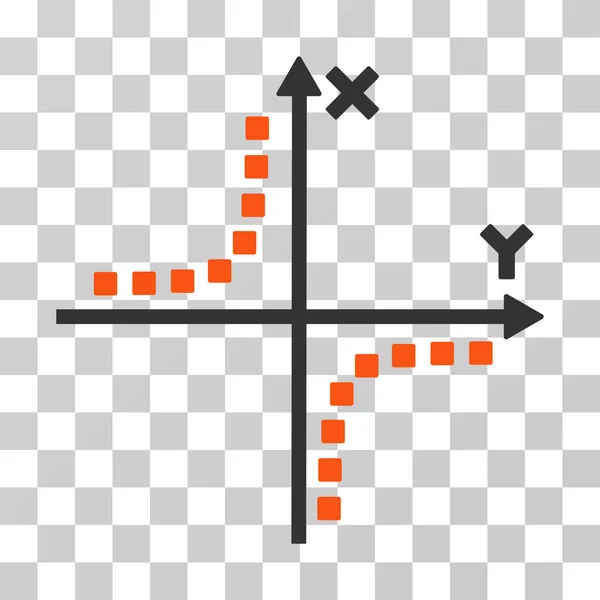 Hyperbel-Plot-Vektorsymbol — Stockvektor