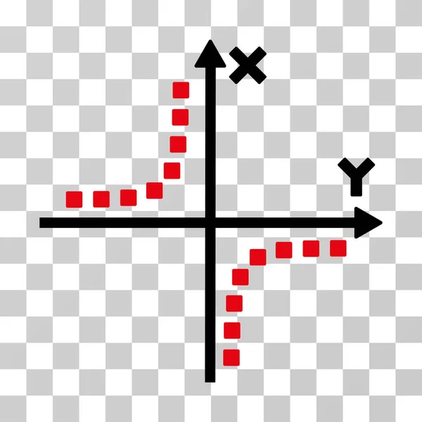 Hyperbel-Plot-Vektorsymbol — Stockvektor