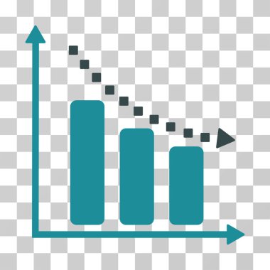 Negatif eğilim vektör simgesi