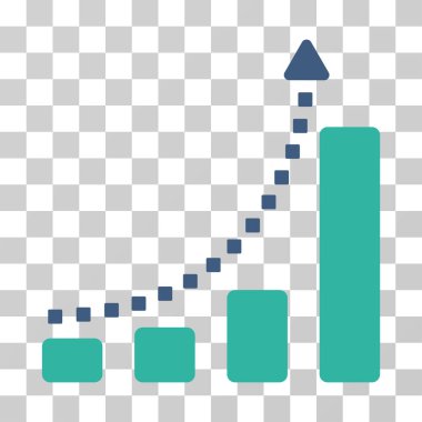 Çubuk grafik eğilim vektör simgesi