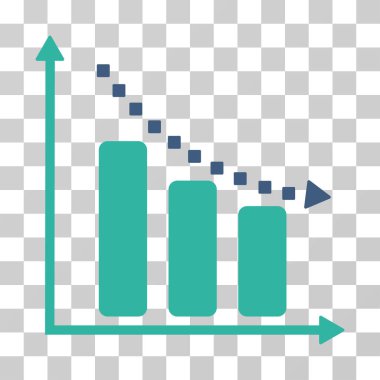 Negatif eğilim vektör simgesi