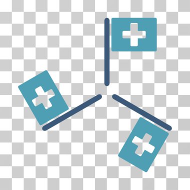 Hastane bayrakları vektör simgesi